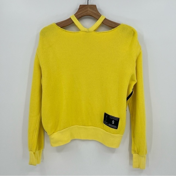 Ben Taverniti Unravel Project Yellow Cutout Terry Sweatshirt Size S - Picture 2 of 7